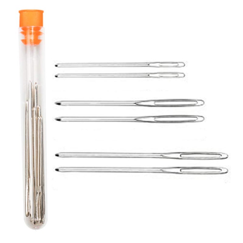 Hekisn Large-Eye Blunt Needles, 6 Piece Pro Quality Stainless Steel Yarn Knitting Needles, Sewing Needles, Crafting Knitting Weaving Stringing Needles (6 Pieces) - Image 1